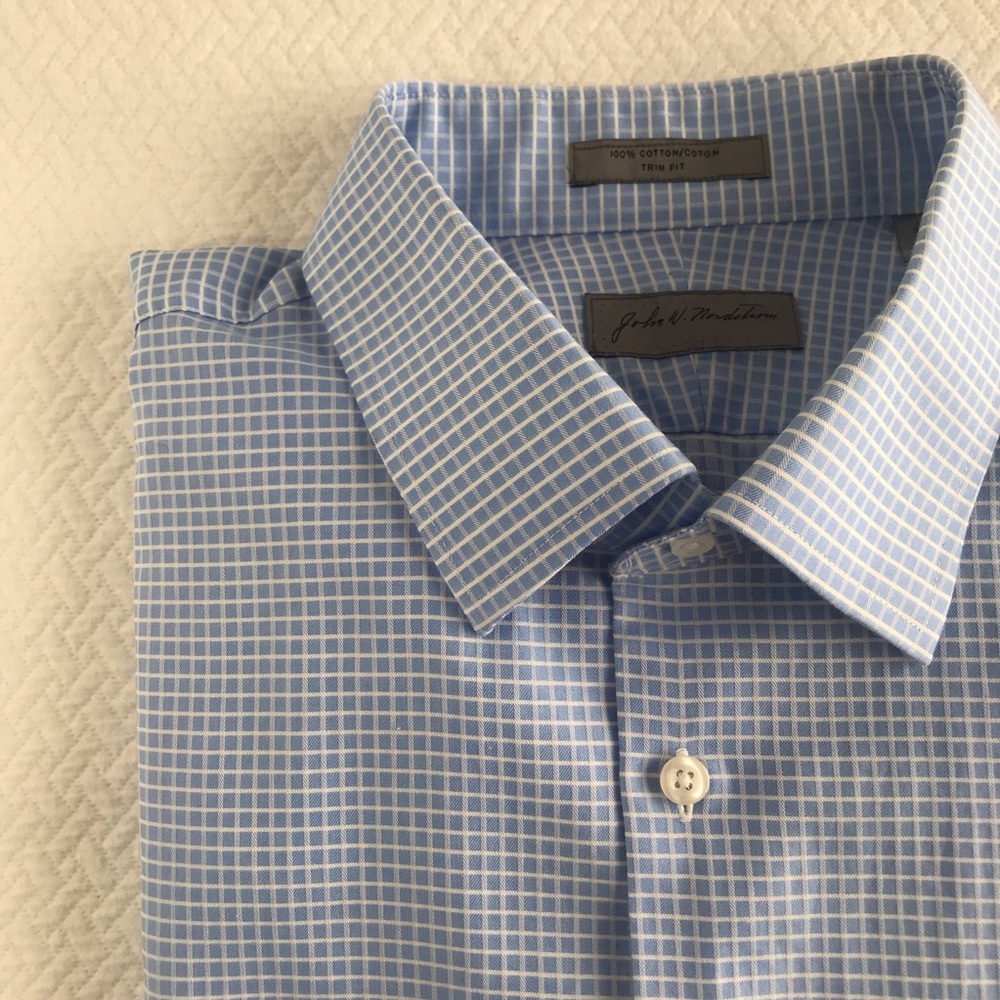 Nordstrom men’s trim fit dress shirt 17.5 36/37 - Picture 5 of 5